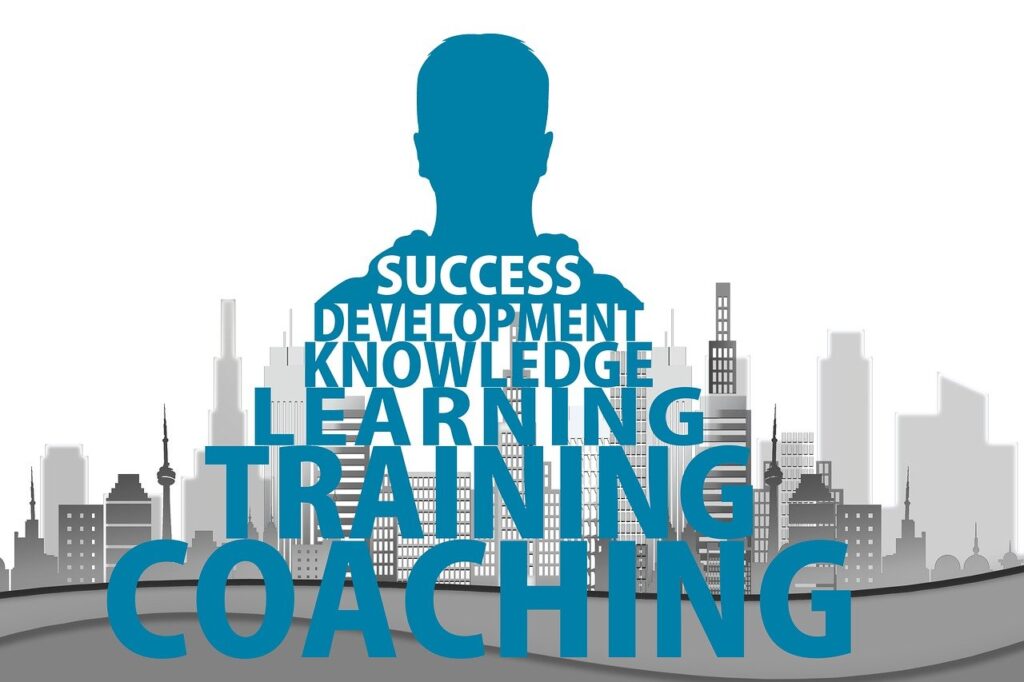 words on a page saying success, trainning, and coaching