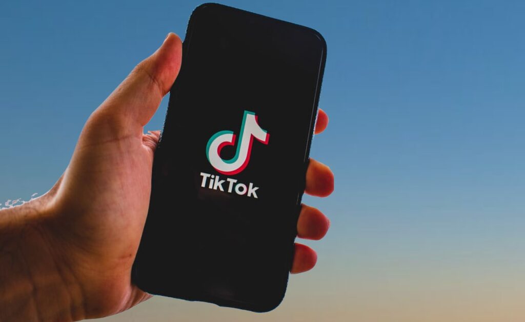 A phone with TikTok opened.